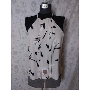 Dynamite Violet Cream Button Halter Neck Sleeveless Top Size M